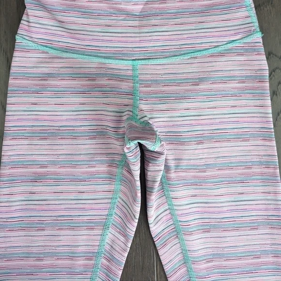 Lululemon Wunder Under Pant III Luxtreme Cyber Stripe Flash Light Menthol Size 2 - Picture 7 of 11